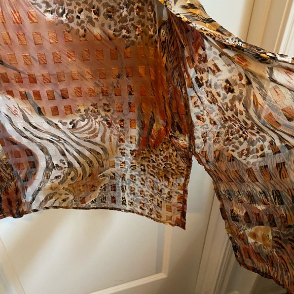 Vintage Semi-Sheer Animal Print Blouse - Picture 4 of 7